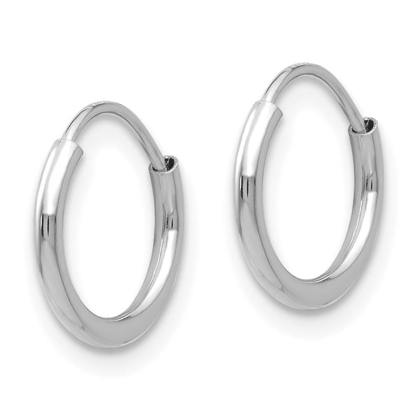 14KT White Gold 3-Pair Endless Hoop Earrings