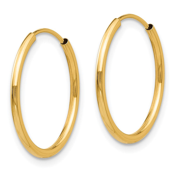 14KT Yellow Gold 3-Pair Endless Hoop Earrings