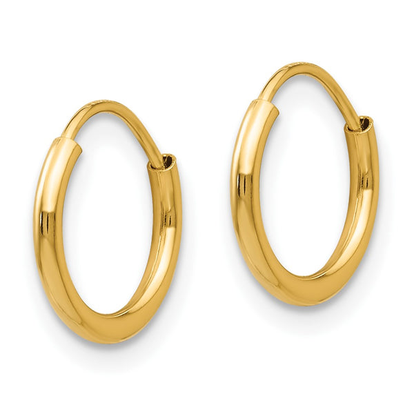 14KT Yellow Gold 3-Pair Endless Hoop Earrings