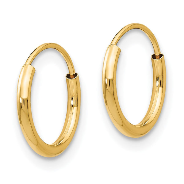 14KT Yellow Gold 8MM Endless Hoop Earrings