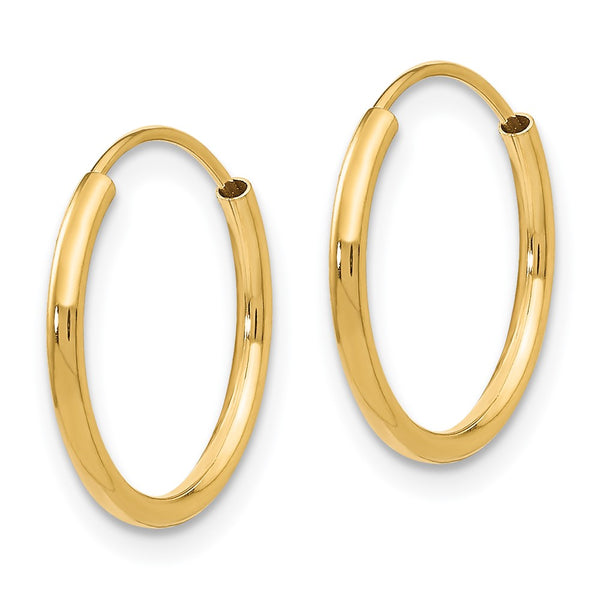 14KT Yellow Gold 13MM Hoop Earrings