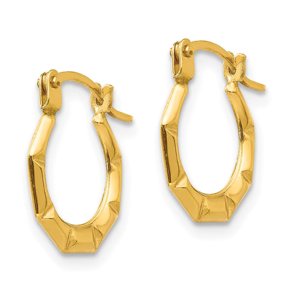 14KT Yellow Gold 13X11MM Hoop Earrings