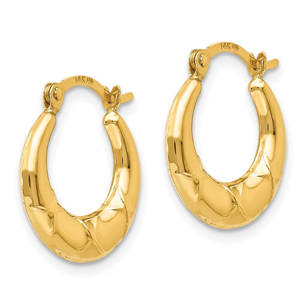 14KT Yellow Gold 15X14MM Hoop Earrings