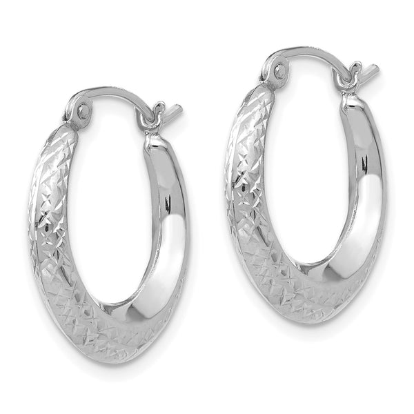 14KT White Gold 19X18MM Hoop Earrings