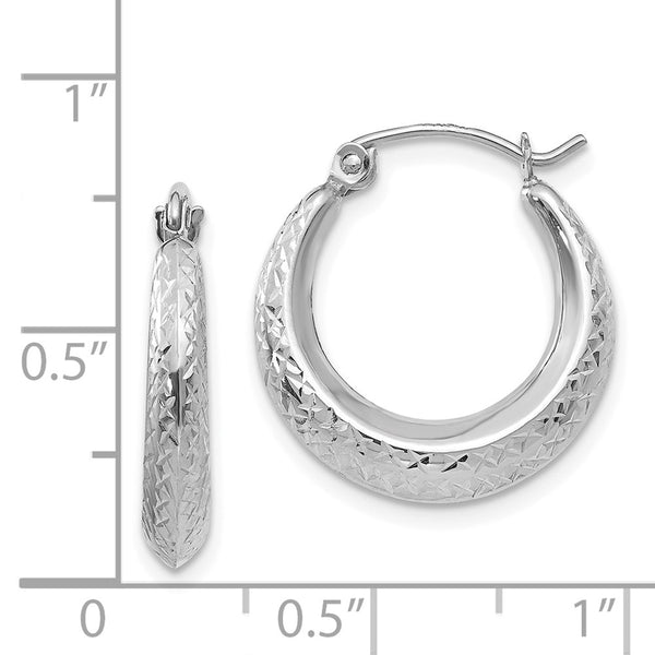 14KT White Gold 19X18MM Hoop Earrings