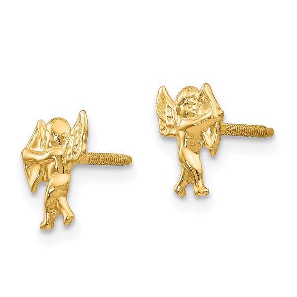 14KT Yellow Gold 8MM Cupid Earrings