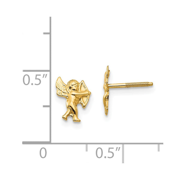 14KT Yellow Gold 8MM Cupid Earrings