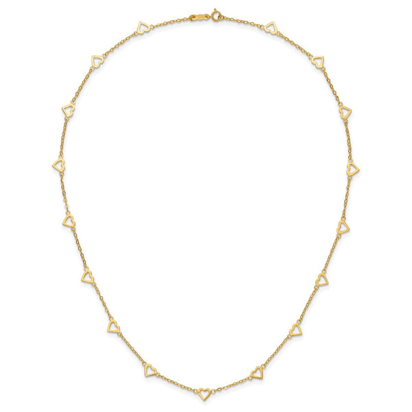 14KT Yellow Gold 18-inch Heart Necklace