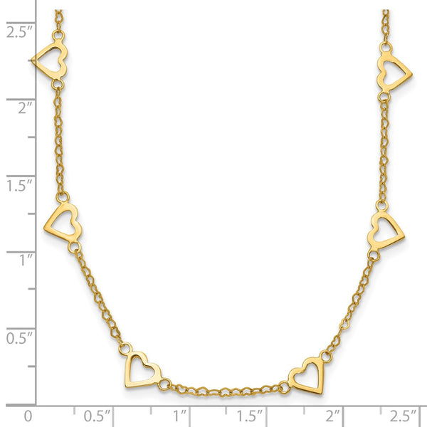 14KT Yellow Gold 18-inch Heart Necklace