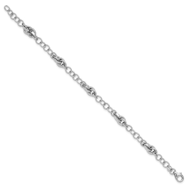 14KT White Gold 7.75-inch 8MM Fancy Bracelet