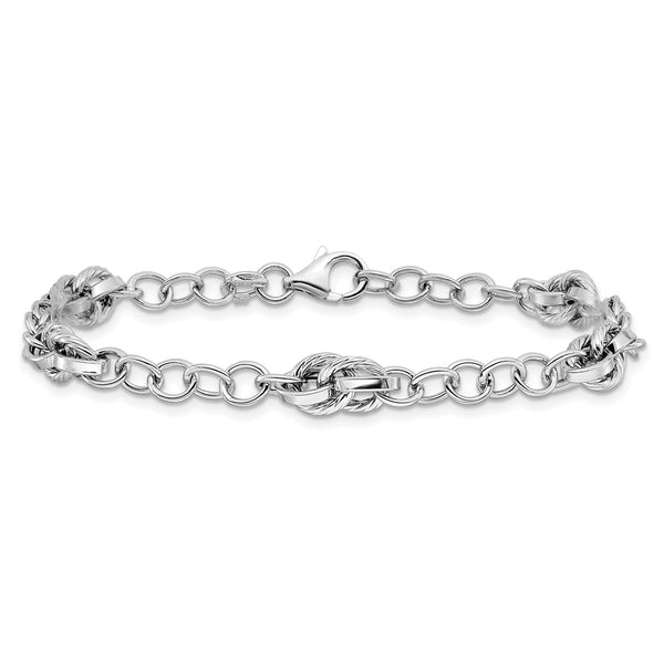 14KT White Gold 7.75-inch 8MM Fancy Bracelet