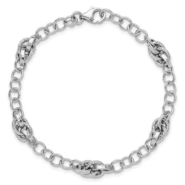 14KT White Gold 7.75-inch 8MM Fancy Bracelet