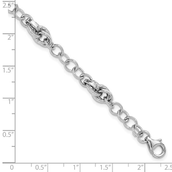 14KT White Gold 7.75-inch 8MM Fancy Bracelet