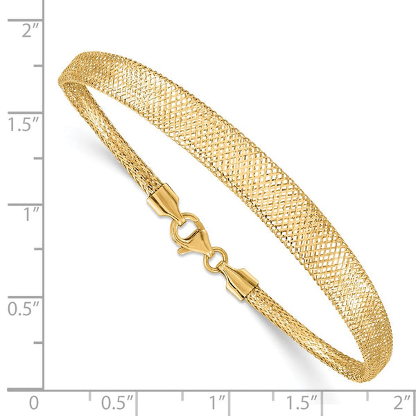 14KT Yellow Gold 7-inch 6.92MM Fancy Mesh Bracelet