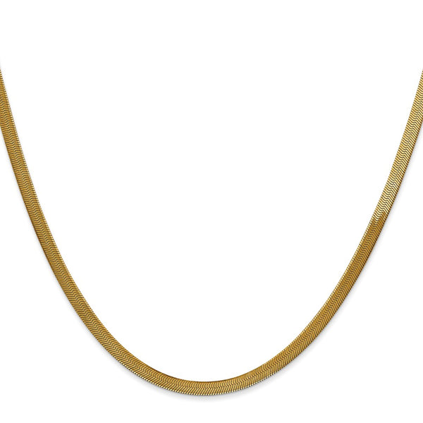 14KT Yellow Gold 24-inch 3MM Lobster Clasp Herringbone Chain