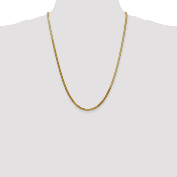 14KT Yellow Gold 24-inch 3MM Lobster Clasp Herringbone Chain