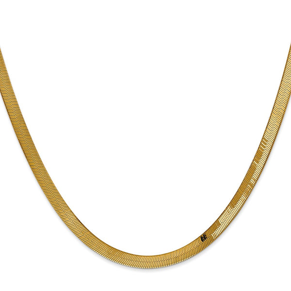 14KT Yellow Gold 16-inch 4MM Lobster Clasp Herringbone Chain