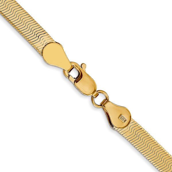 14KT Yellow Gold 16-inch 4MM Lobster Clasp Herringbone Chain