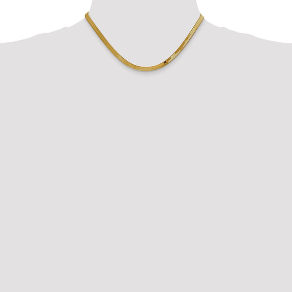 14KT Yellow Gold 16-inch 4MM Lobster Clasp Herringbone Chain