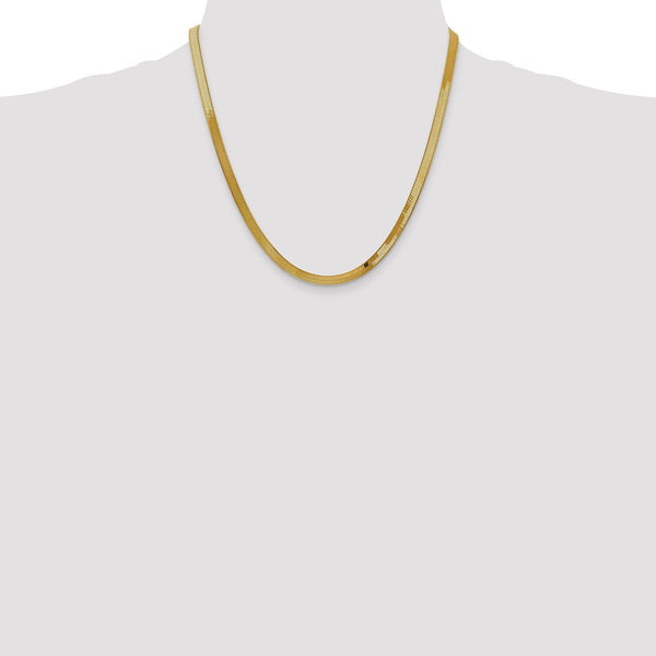 14KT Yellow Gold 20-inch 4MM Lobster Clasp Herringbone Chain