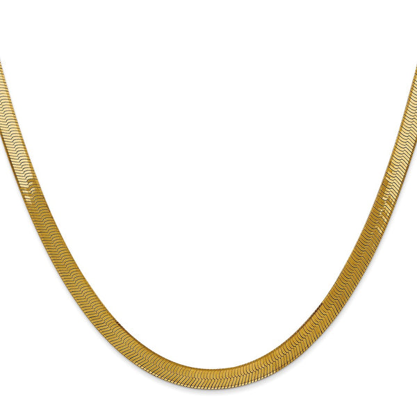 14KT Yellow Gold 16-inch 5MM Lobster Clasp Herringbone Chain