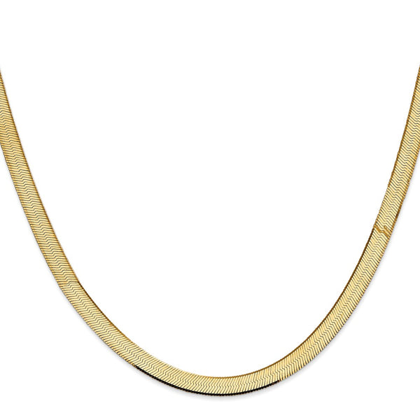 14KT Yellow Gold 20-inch 5.5MM Lobster Clasp Herringbone Chain