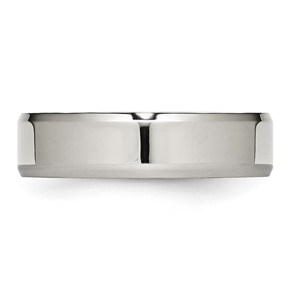 Stainless Steel Beveled Edge 6MM Polished Band