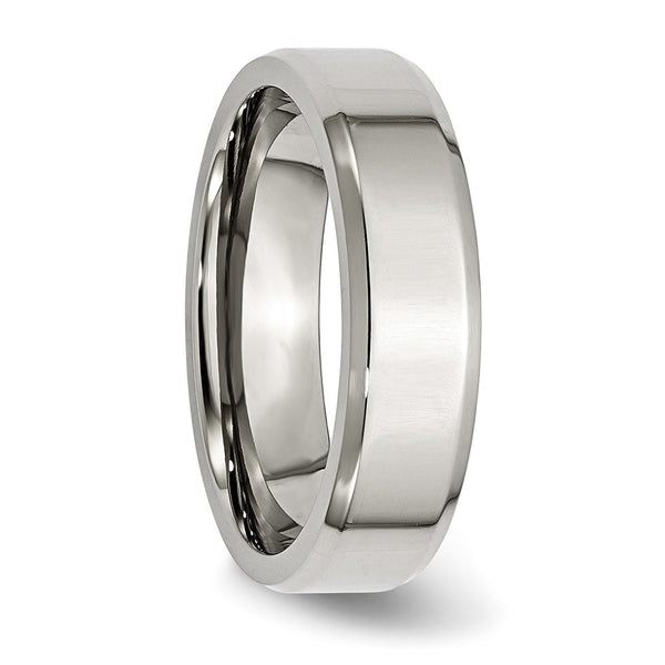 Stainless Steel Beveled Edge 6MM Polished Band