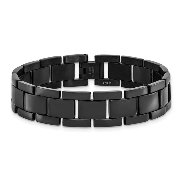 Stainless Steel Black IP-plated 8.25in Bracelet