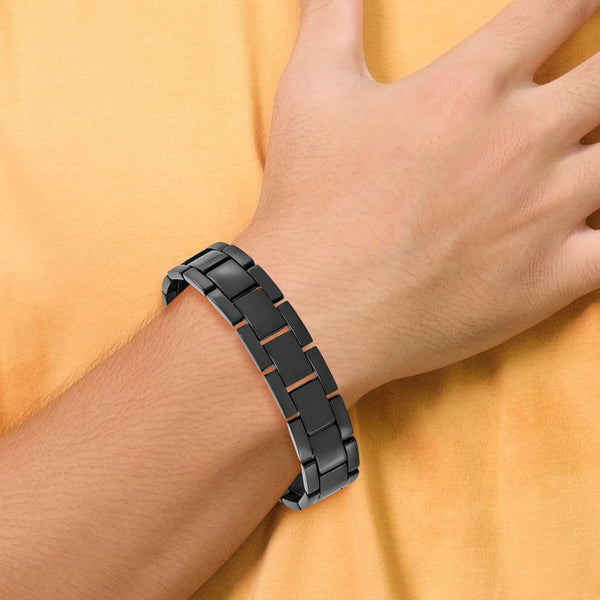 Stainless Steel Black IP-plated 8.25in Bracelet