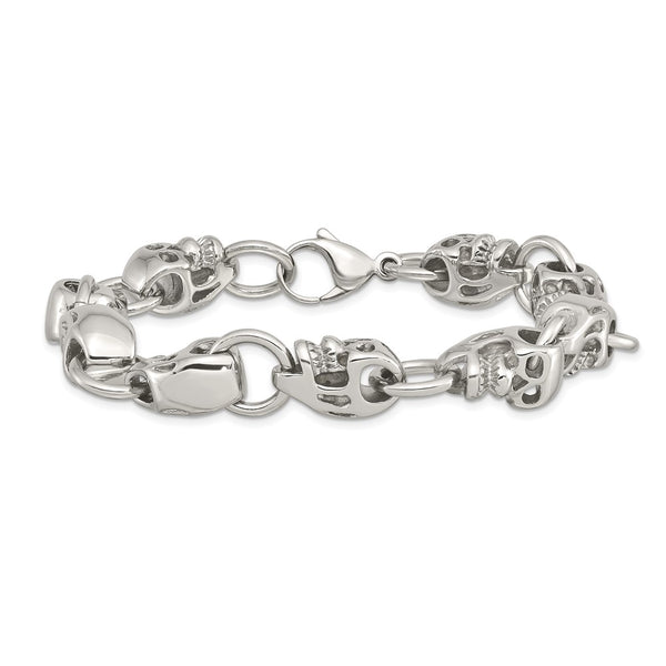 Stainless Steel Polished Skull Bracelet