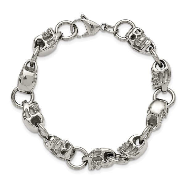 Stainless Steel Polished Skull Bracelet