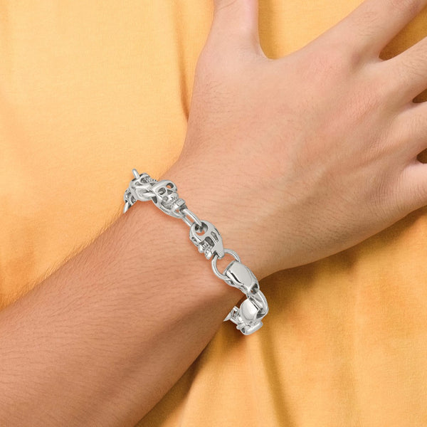 Stainless Steel Polished Skull Bracelet