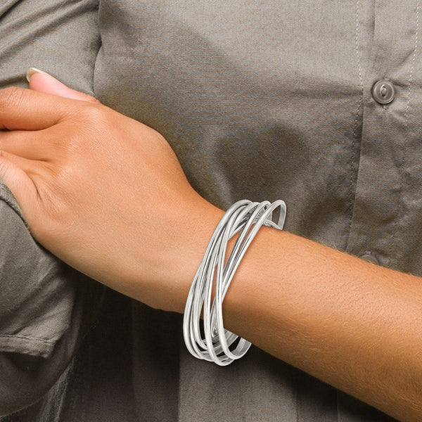 Stainless Steel Intertwined Bangle Bracelet