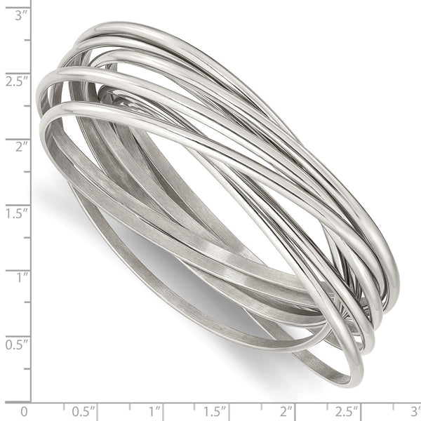 Stainless Steel Intertwined Bangle Bracelet