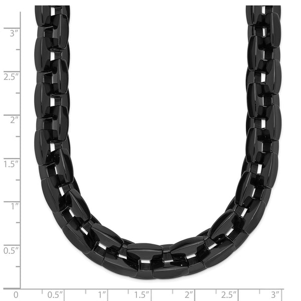 Stainless Steel Black IP-plated 19.75in Necklace