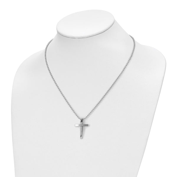 Stainless Steel Cross Pendant 18in Necklace