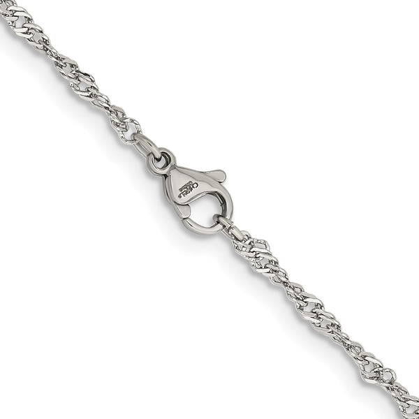 Stainless Steel 2.5mm 24in Singapore Chain