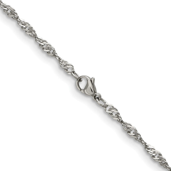 Stainless Steel 3.0mm 24in Singapore Chain