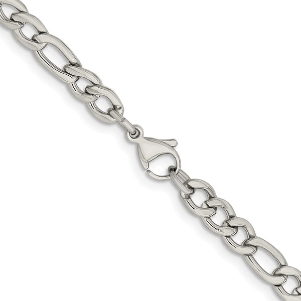 Stainless Steel 5.30mm 24in Figaro Chain