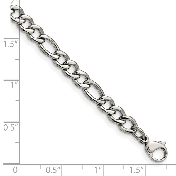 Stainless Steel 5.30mm 7in Figaro Bracelet