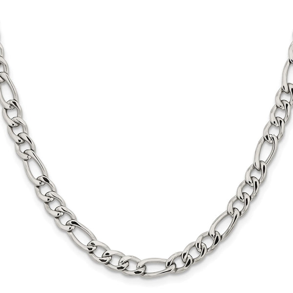 Stainless Steel 6.30mm 22in Figaro Chain