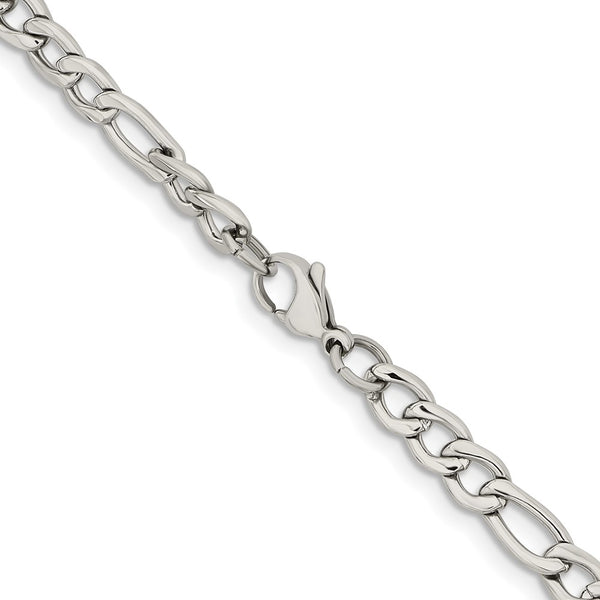 Stainless Steel 6.30mm 22in Figaro Chain