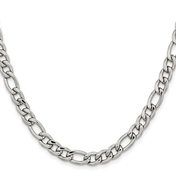 Stainless Steel 6.75mm 24in Figaro Chain