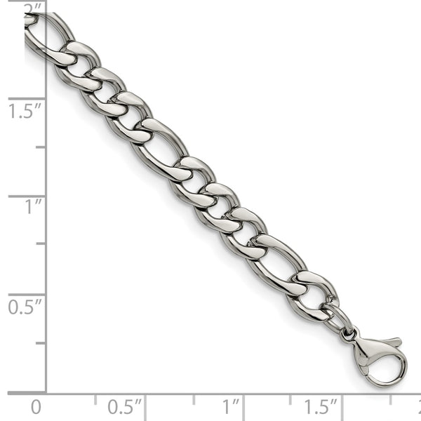 Stainless Steel 6.75mm 8in Figaro Bracelet