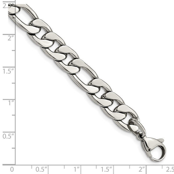 Stainless Steel 8.4mm 8in Figaro Bracelet