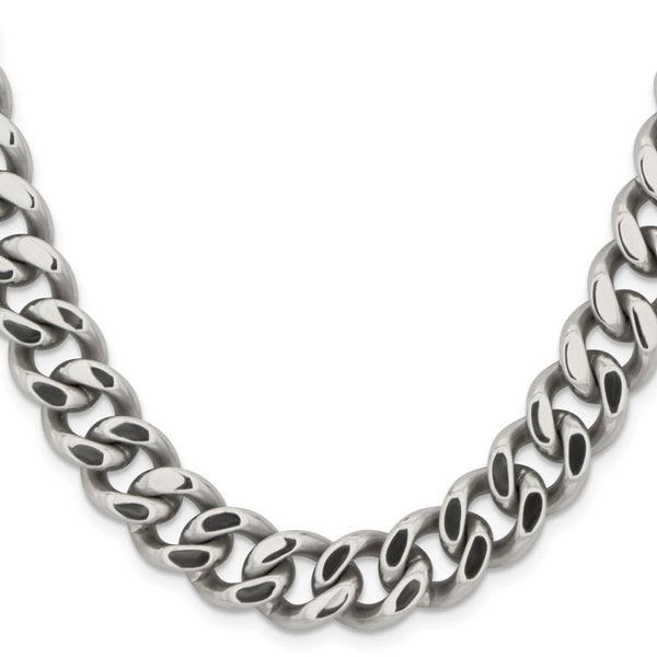 Stainless Steel 13.75mm 22.5in Curb Chain