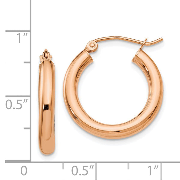 14KT Rose Gold 20X3MM Hoop Earrings