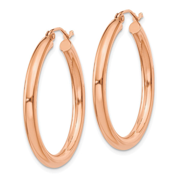 14KT Rose Gold 30X3MM Hoop Earrings