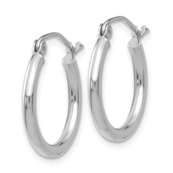 14KT White Gold 17X2MM Hoop Earrings